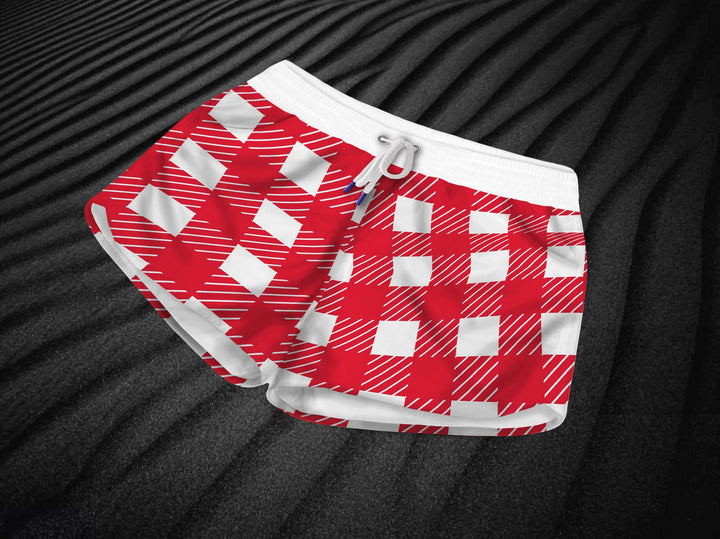 Gingham White & Red