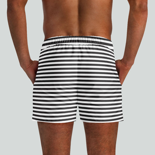 Malibu Black & White Swim Shorts