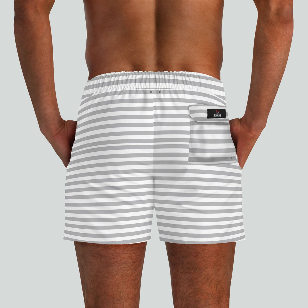 Malibu Gray & White Boardshorts