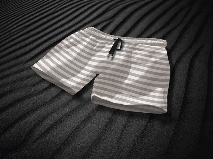 Malibu Gray & White Swim Shorts