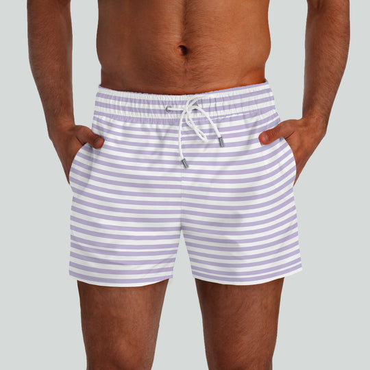 Malibu Lavender & White Swim Shorts