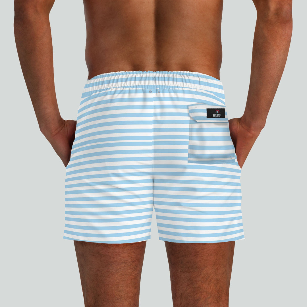 Malibu Light Blue & White Boardshorts