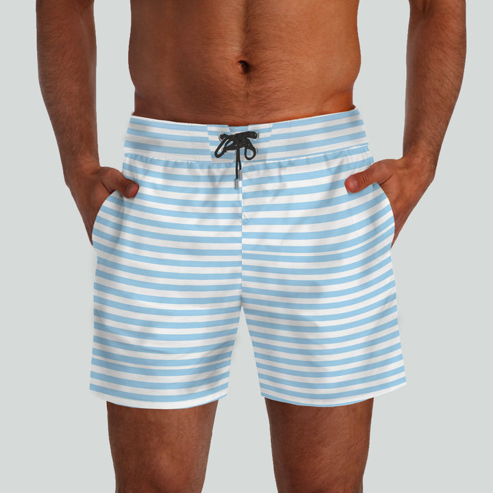 Malibu Light Blue & White Boardshorts