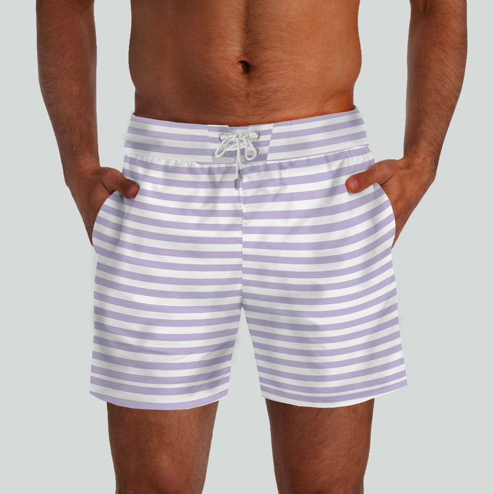 Malibu Lavender & White Boardshorts