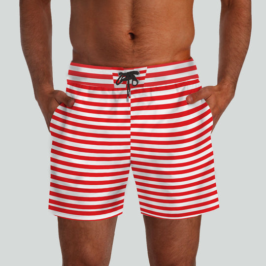 Malibu Red & White Boardshorts