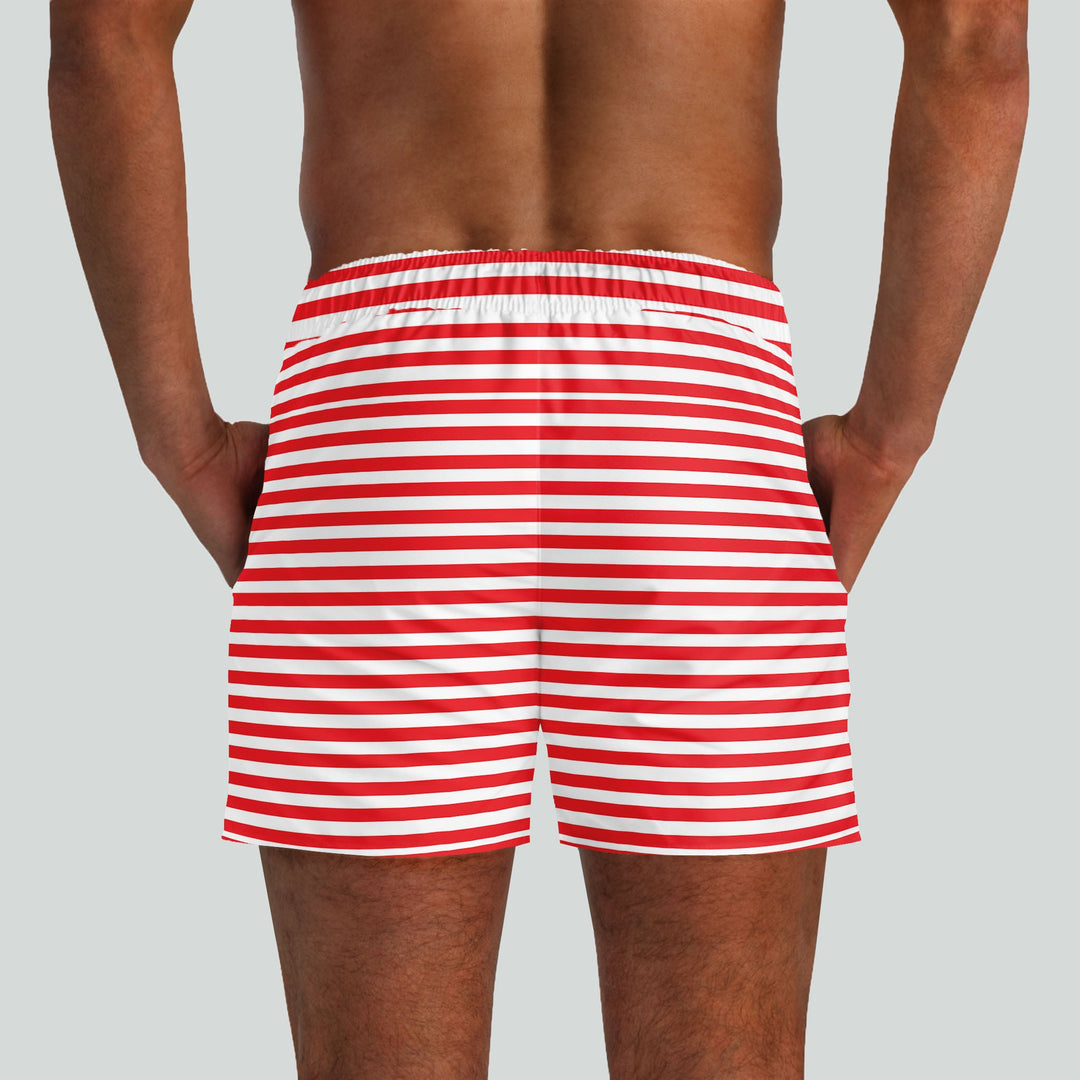 Malibu Red & White Swim Shorts