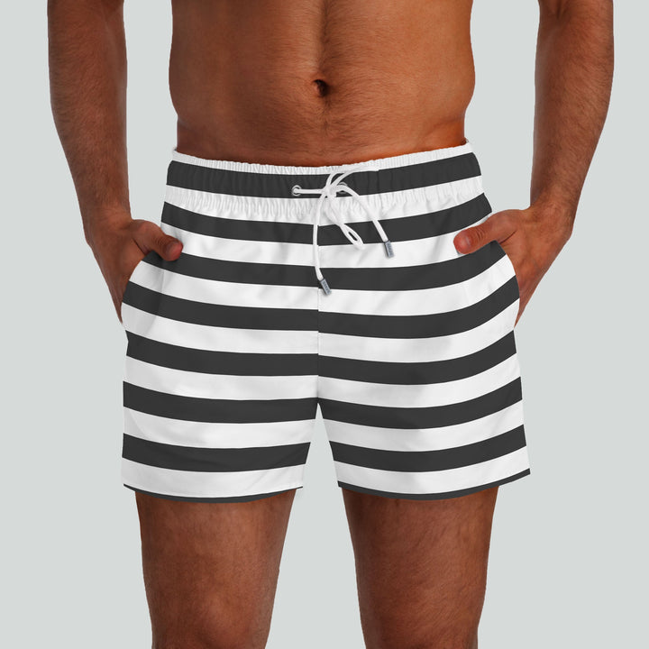 Monterey Black & White Swim Shorts