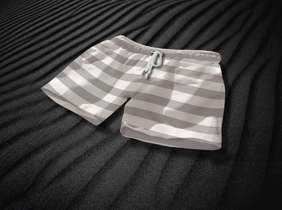 Monterey Gray & White Swim Shorts