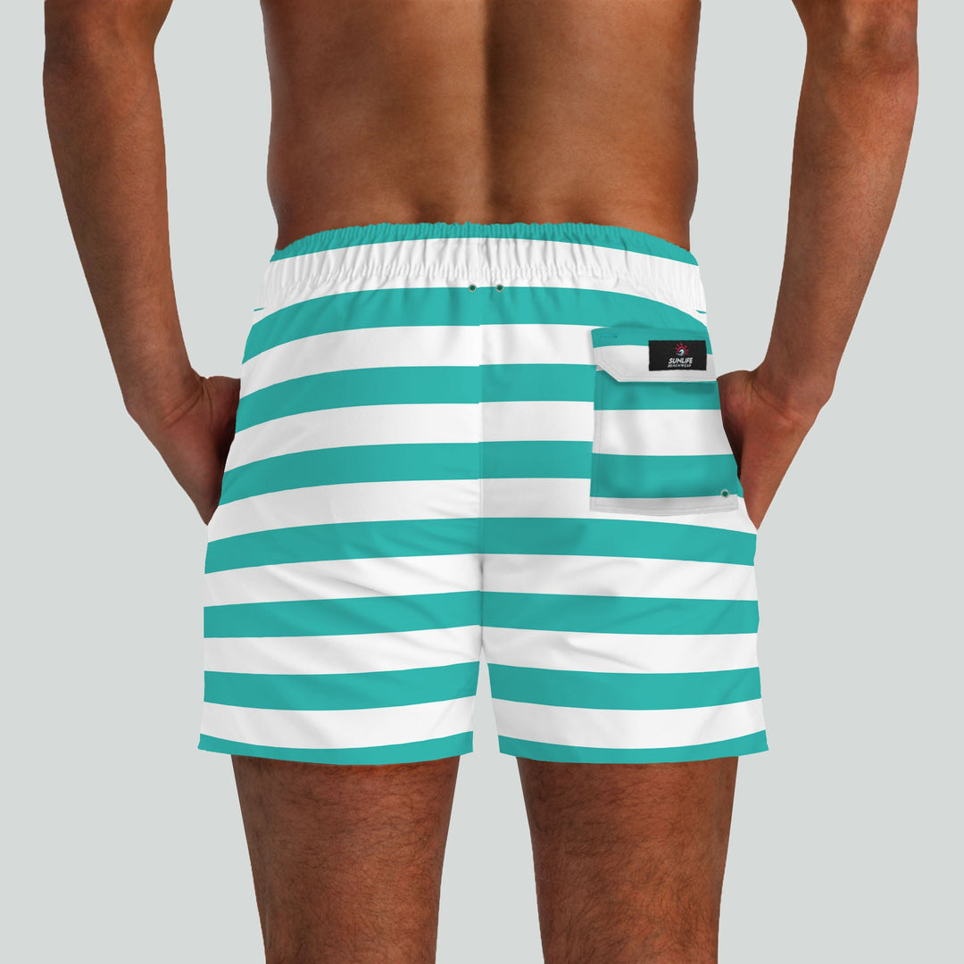 Monterey Green & White Boardshorts