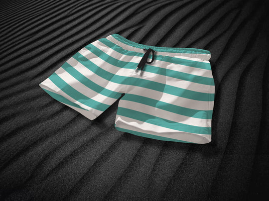 Monterey Green & White Swim Shorts