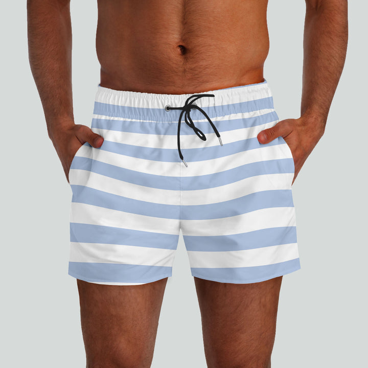 Monterey Light Blue & White Swim Shorts