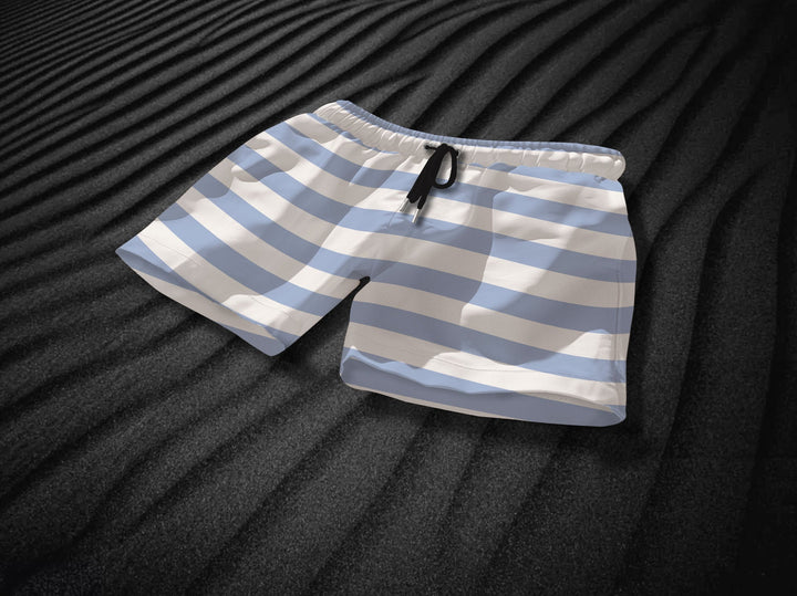 Monterey Light Blue & White Swim Shorts