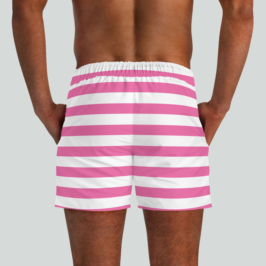 Monterey Pink & White Swim Shorts