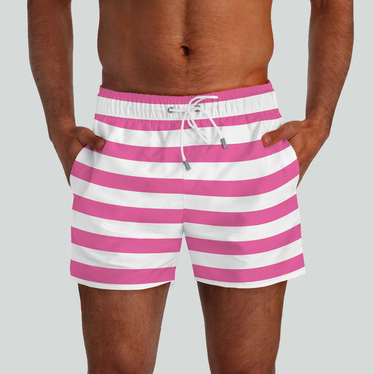 Monterey Pink & White Swim Shorts