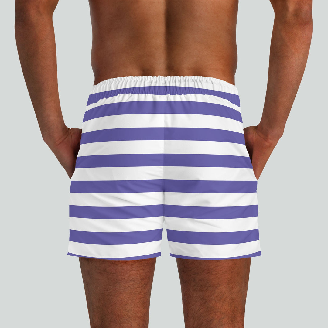 Monterey Purple & White Swim Shorts