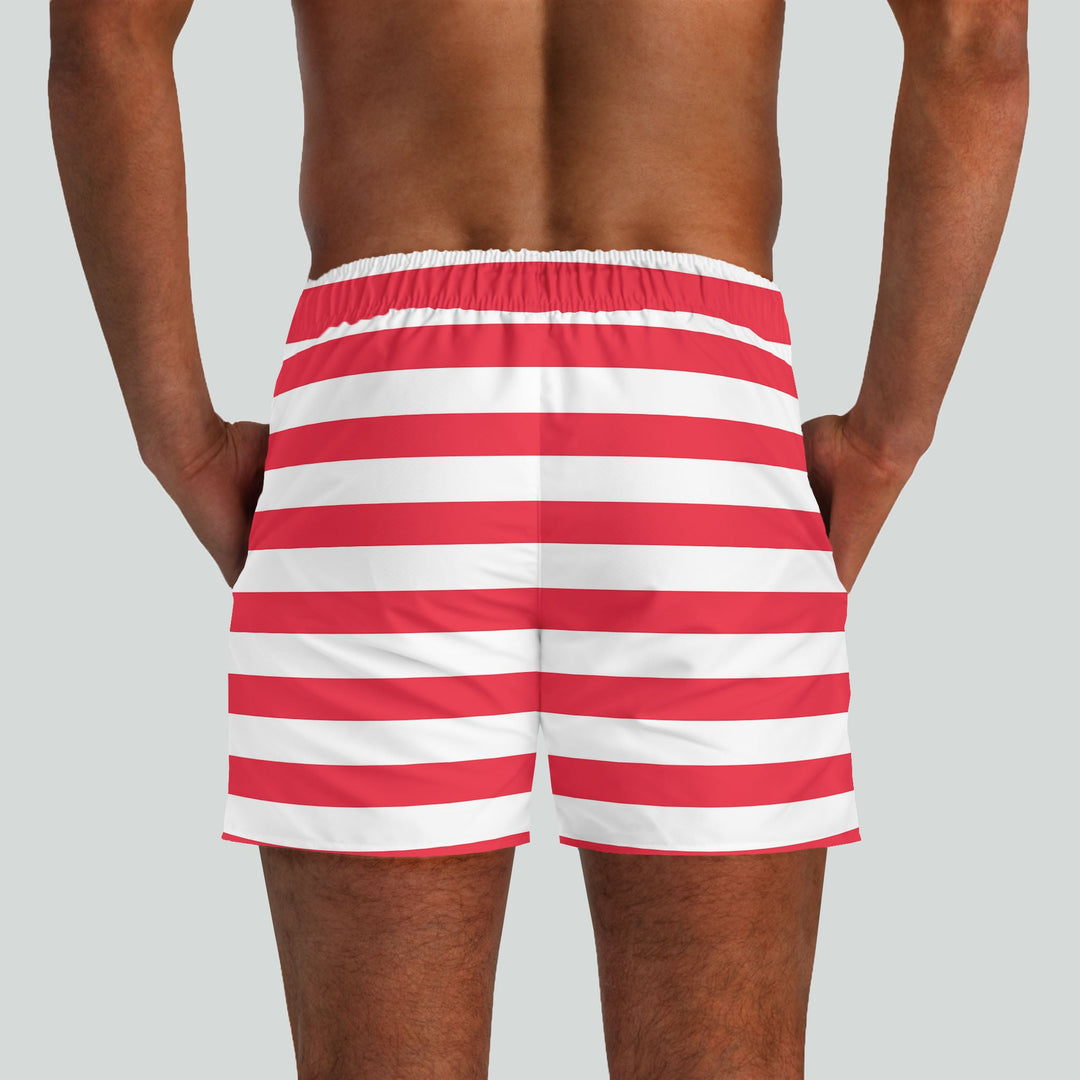 Monterey Red & White Swim Shorts