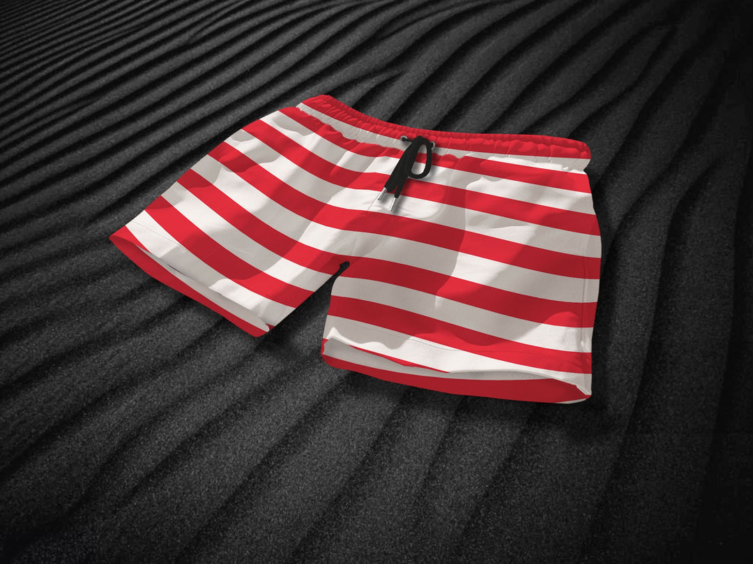 Monterey Red & White Swim Shorts