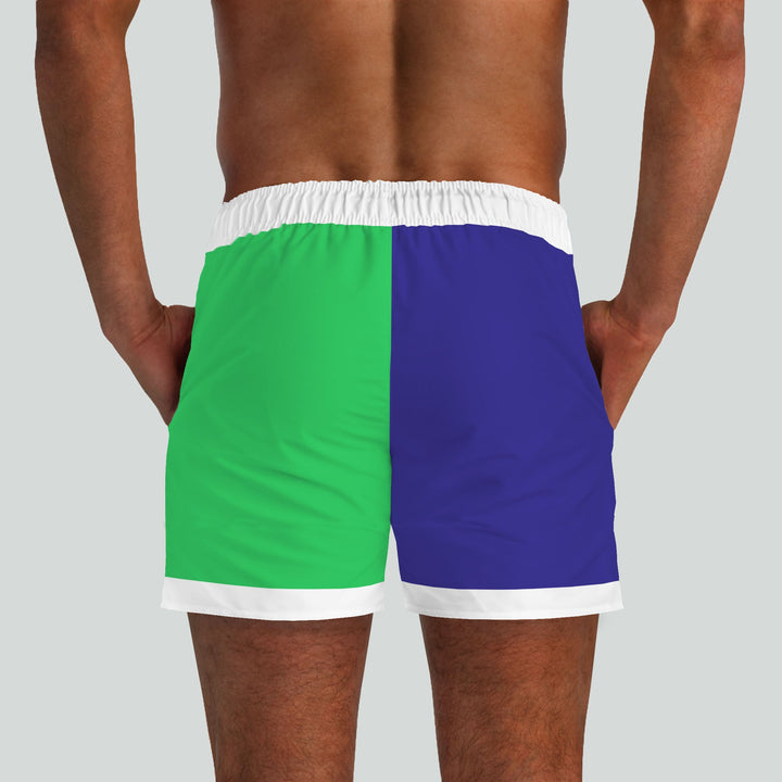 Outer Banks Navy & Green Swim Shorts